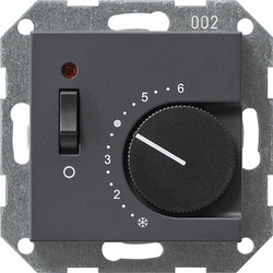 Gira S-55 Антрацит Термостат с размык.контактом, выкл. и контр.лампой арт. 039228