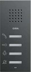 Gira S-55 Антрацит Внутренняя квартирная станция (аудио) наружного монтажа hand free арт. 125028