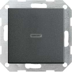 Gira S-55 Антрацит Выключатель 1-клавишный с подсветкой с самовозвратом арт. 013628