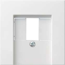 Gira S-55 Бел Накладка ТЛФ розетки TAE, аудиорозетки(110910),USB (107000) с шильдиком арт. 027627