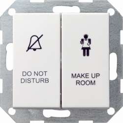 Gira S-55 Бел Выключатель 2-клавишный c индикацией для отелей, в сборе арт. 110427