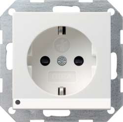 Gira S-55 Бел глянц Розетка с/з с защитой и индикацией напряжения арт. 117003