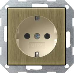 Gira S-55 Бронза/Крем Розетка с/з арт. 0188613