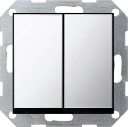 Gira S-55 Хром Выключатель 2-х клавишный с самовозвратом арт. 0125605