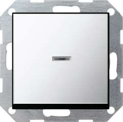 Gira S-55 Хром Выключатель с клавишей с подсветкой арт. 0136605