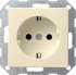 Gira S-55 Крем глянц Розетка с/з без захватов арт. 046601