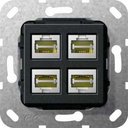 Gira S-55 Разъем MJ RJ45 Cat 6A 10 GB 4 местн. арт. 569810