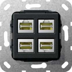 Gira S-55 Разъем MJ RJ45 Cat 6A 10 GB 4 местн. LSA Plus арт. 569910