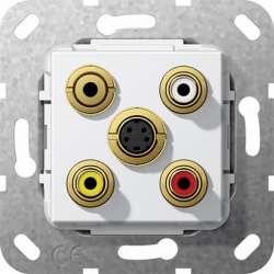 Gira S-55 Разъем S видео,сост,C аудио,M гнездо арт. 566303