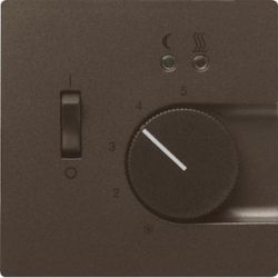 Gira S-Classic Коричневый мет Терморегулятор с размыкающим контактом, выключателем,контрольн лампой арт. 392602