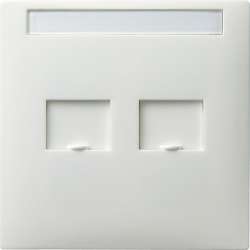 Gira S-Color Белый Накладка ТЛФ-розетки с полем для надписи и шторками арт. 066340