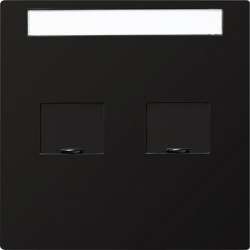 Gira S-Color Черный Накладка ТЛФ-розетки арт. 066347