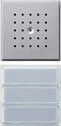 Gira TX-44 Алюминий Вызывная станция (аудио) для скрытого монтажа, на 3 абонента, белая подсветка арт. 126165