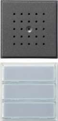 Gira TX-44 Антрацит Вызывная станция (аудио) для скрытого монтажа, на 3 абонента, белая подсветка арт. 126167