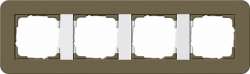 Gira серия E3 Дымчатый/белый глянцевый Рамка 4-ая арт. 0214416