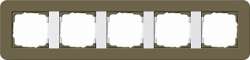 Gira серия E3 Дымчатый/белый глянцевый Рамка 5-ая арт. 0215416