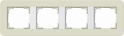 Gira серия E3 Песочный/белый глянцевый Рамка 4-ая арт. 0214417