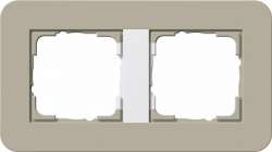 Gira серия E3 Серо-беж./белый глянцевый Рамка 2-ая арт. 0212418