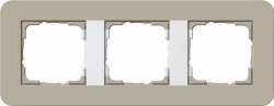 Gira серия E3 Серо-бежевый./белый глянцевый Рамка 3-ая арт. 0213418