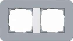 Gira серия E3 Серо-голубой/белый глянцевый Рамка 2-ая арт. 0212414