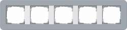 Gira серия E3 Серо-голубой/белый глянцевый Рамка 5-ая арт. 0215414