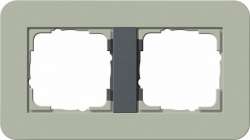 Gira серия E3 Серо-зеленый/антрацит Рамка 2-ая арт. 0212425