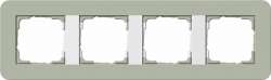 Gira серия E3 Серо-зеленый/белый глянцевый Рамка 4-ая арт. 0214415