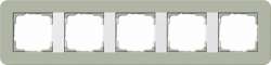 Gira серия E3 Серо-зеленый/белый глянцевый Рамка 5-ая арт. 0215415