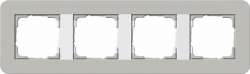 Gira серия E3 Серый/белый глянцевый Рамка 4-ая арт. 0214412