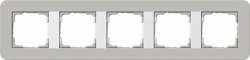 Gira серия E3 Серый/белый глянцевый Рамка 5-ая арт. 0215412