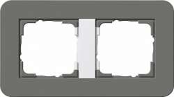 Gira серия E3 Темно-серый/белый глянцевый Рамка 2-ая арт. 0212413