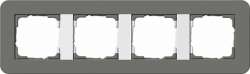 Gira серия E3 Темно-серый/белый глянцевый Рамка 4-ая арт. 0214413