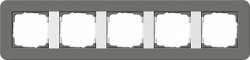 Gira серия E3 Темно-серый/белый глянцевый Рамка 5-ая арт. 0215413