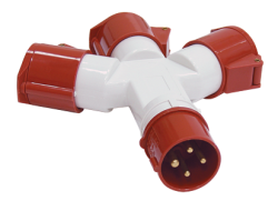 IEK Адаптер трехлучевой TS1013-214 3Р+РЕ 16А 380В IP44 арт. PAS32-016-4