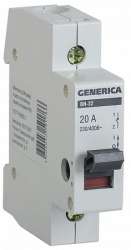 IEK GENERICA Выключатель нагрузки (мини-рубильник) ВН-32 1Р 63А арт. MNV15-1-063