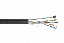 IEK ITK Каб. U/UTP кат.5E 4х2х24AWG, LDPE трос 1,2мм, 305м чер. арт. LC3-C5E04-159