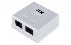 IEK ITK Настенная инф. розетка RJ45, кат.5Е UTP, 2-порта арт. CS2-1C5EU-22