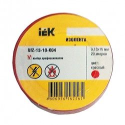 IEK Изолента 0,13х15 мм 20 метров красная арт. UIZ-13-10-K04