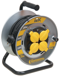 IEK Катушка УК20 на мет с т/з 4 места 2Р+PЕ/20м КГ 3х1,5мм2 IP44 Professional арт. WKP16-16-04-20-44