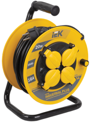 IEK Катушка УК20 с т/з 4 места 2Р+PЕ/20метров 3х1,5мм2 IP44 Industrial plus арт. WKP15-16-04-20-44