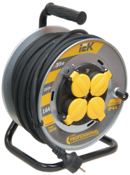 IEK Катушка УК30 на мет с т/з 4 места 2Р+PЕ/30м КГ 3х2,5мм2 IP44 Professional арт. WKP17-16-04-30-44