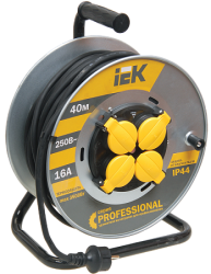 IEK Катушка УК40 на мет с т/з 4 места 2Р+PЕ/40м КГ 3х1,5мм2 IP44 "Professional" арт. WKP16-16-04-40-44