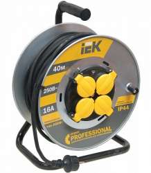 IEK Катушка УК40 на мет с т/з 4 места 2Р+PЕ/40м КГ 3х2,5мм2 IP44 "Professional" арт. WKP17-16-04-40-44