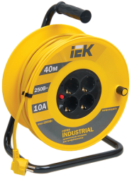 IEK Катушка УК40 с т/з 4 места 2Р+PЕ/40м 3х1,0 мм2 "Industrial" арт. WKP14-10-04-40