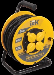 IEK Катушка УК40 с т/з 4 места 2Р+PЕ/40метров 3х1,5мм2 IP44 "Industrial plus" арт. WKP15-16-04-40-44