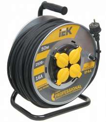 IEK Катушка УК50 на мет с т/з 4 места 2Р+PЕ/50м КГ 3х2,5мм2 IP44 "Professional" арт. WKP17-16-04-50-44