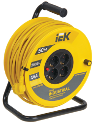IEK Катушка УК50 с термозащитой 4 места 2Р+PЕ/50метров 3х1,5 мм2 Industrial арт. WKP15-16-04-50