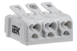 IEK Клемма пружинная соединительная КСП3-L+N+PE арт. UKZ-B06-3P-F0-E0-10
