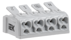 IEK Клемма пружинная соединительная КСП4-2L+N+PE арт. UKZ-B06-4P-F0-E0-10