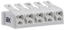 IEK Клемма пружинная соединительная КСП5-3L+N+PE арт. UKZ-B06-5P-F0-E0-10